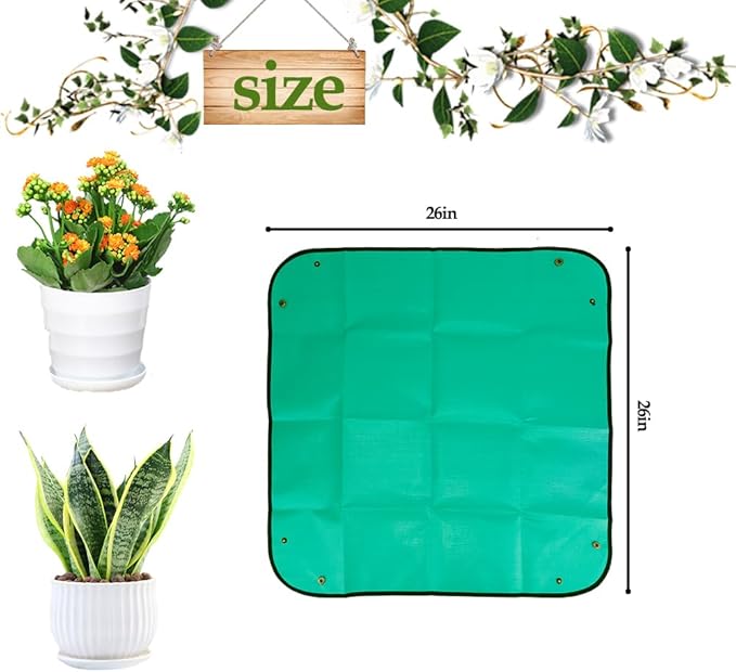 Repotting Mat,Potting Mat,Gardening Gifts,Gardening Tools,Indoor Plant Accessories,Plant Repotting Mat,Garden Tool Set,Gardening Supplies,Indoor Plant Tools,Gardening Gifts for Women(Green 26*26 in)