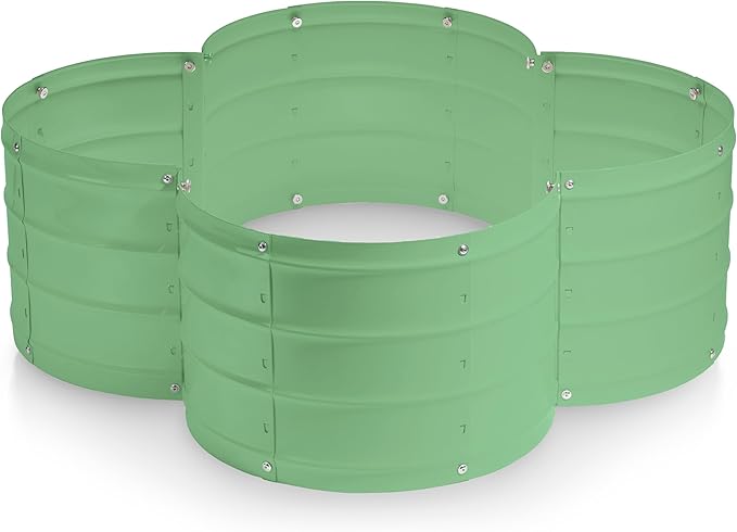 Galvanized Raised Garden Beds Outdoor // 3×3×1 ft Planter Raised Beds for Gardening, Vegetables, Flowers // Large Metal Garden Box (Light Green) // Patented Tool-Free Design