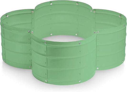 Galvanized Raised Garden Beds Outdoor // 3×3×1 ft Planter Raised Beds for Gardening, Vegetables, Flowers // Large Metal Garden Box (Light Green) // Patented Tool-Free Design