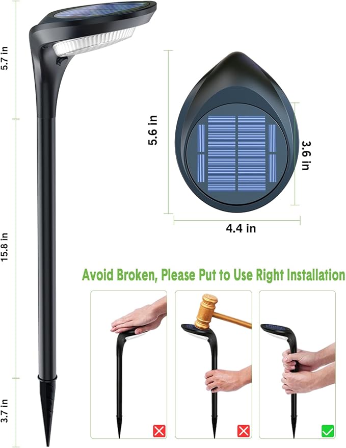 Color Solar Pathway Lights, 4-Pack Color Changing Solar Lights Outdoor Waterproof for Easter Halloween Christmas LED Garden Landscape Light Solar Powered for Yard Path Patio Driveway Lawn