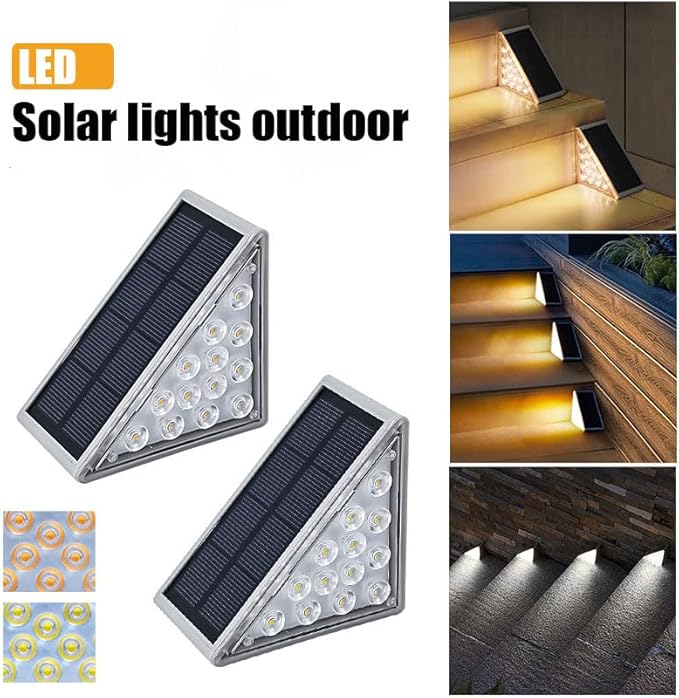 Solar Stair Lights Outdoor, 12 Pack Outdoor Solar Lights Waterproof IP67, Solar Step Lights for Outside, Patio, Decor, Yard, Garden, Front Door, Porch (Cool White)