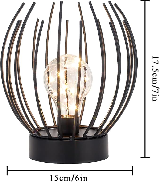 JHY DESIGN Decorative Battery Table Lamp Battery Powered Lights Indoors lamp with LED Bulb Battery Operated Outdoor Lantern Great for Room Decor Parties Patio Events