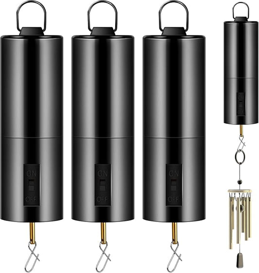 2 Pieces Hanging Black Rotating Motor Wind Spinner Mobile Battery Operated Motor Multi-Purposes Rotatable Hook for Garden Decoration Accessory Supplies