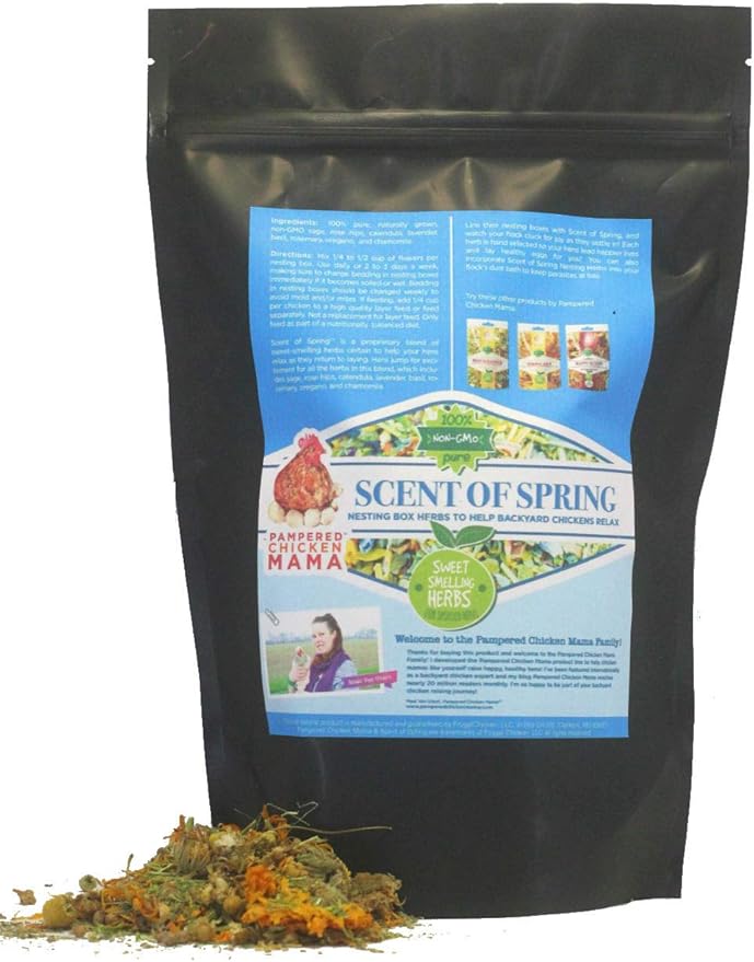 Nesting Herbs for Backyard Chickens 8 pounds - Scent of Spring - Keep Laying Hens Happy, Healthy and Relaxed