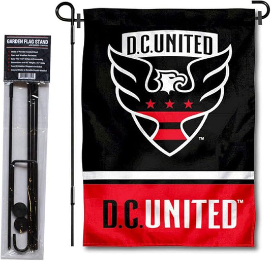 WinCraft Washington DC United Garden Flag with Stand Pole Holder