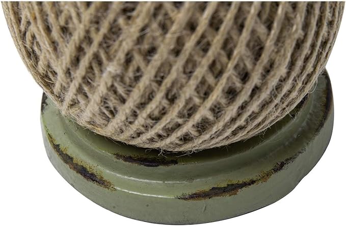 SOFFEE DESIGN Vintage Jute Twine Spool with Scissors Holder Set for Garden Farmhouse Kitchen Antique Twine and Scissors Set Green Birds