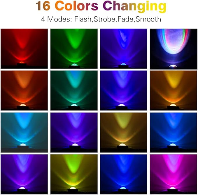 Landscape 10W Spotlight Outdoor Lighting With US Plug and Remote Control - 12V Garden Waterproof Yard Lights for Christmas Decorations (Mixed Color, NOT Pure RGB)
