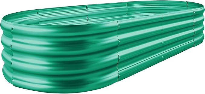 Land Guard 8×4×1 ft Green Raised Garden Bed, Vego Garden Raised Bed, Above Ground Flower Bed for Vegetables, Flowers, Herbs（Green）…