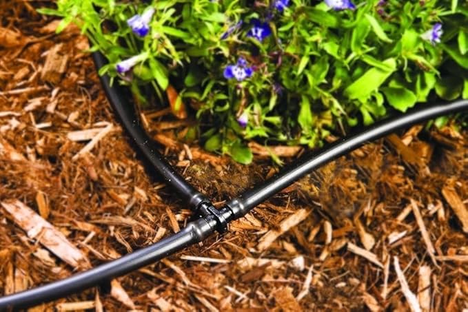 Rocky Mountain Goods Drip Irrigation Tubing - Heavy Duty Blank Drip Hose Ready for Custom Drip Irrigation Setup - Works with 1/4” Barbed Fittings - Black PVC - Easy to Use (100 Foot 1/4")