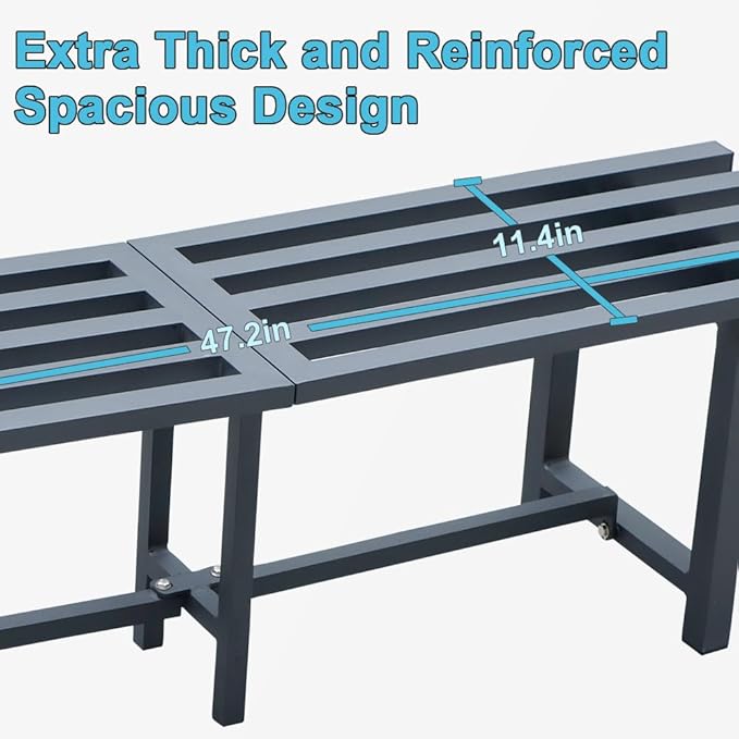 Chic & Robust 300 LBS Capacity Aluminum Plant Stand - Your Indoor & Outdoor Plant Display Solution, Size: L47.2 x W11.4 x H7.9 inch.