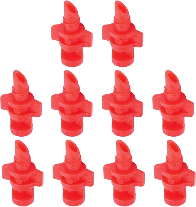 MroMax 20Pcs Misting Sprayer 360 Degree 4x9 Intubation Hole Nozzle Jet Mister Cloning Machine Hydroponic for Water Garden Flower Grass Red