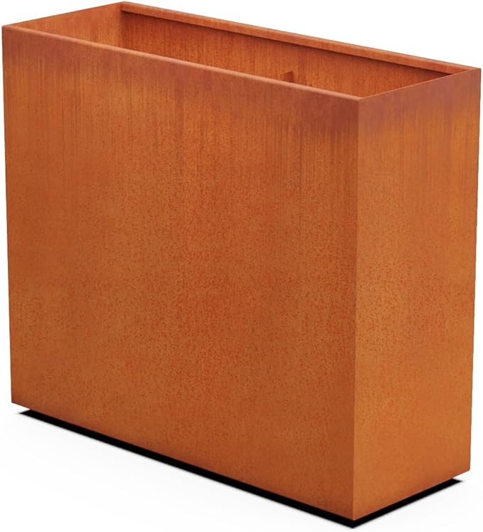 Corten Steel Planter Rectangle Outdoor Metal Garden Box Heavy Duty | Made in USA | Fully Assembled