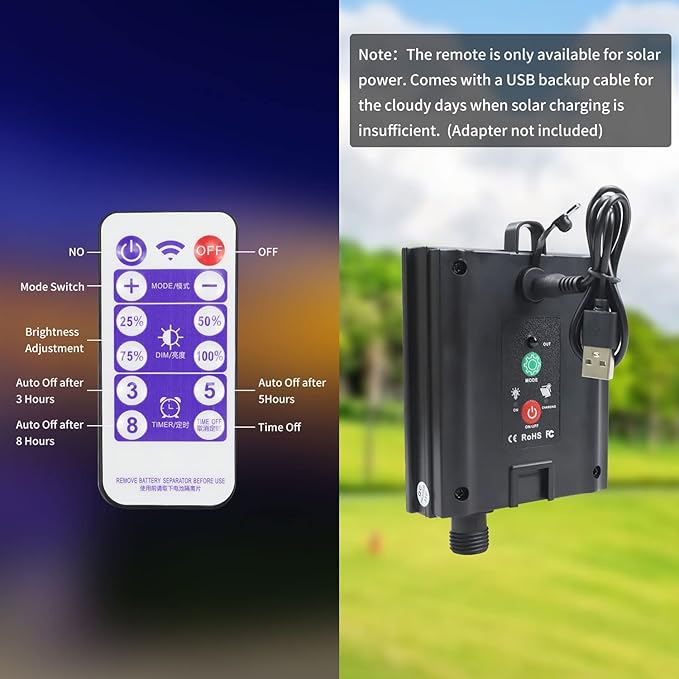 MUYUN American Flag Lights Solar Powered&Plug-in, 420LED Flag Net Light with Remote, 8 Modes Fairy String Light for Christmas Decorations Party Home Decor July 4th Independence Day