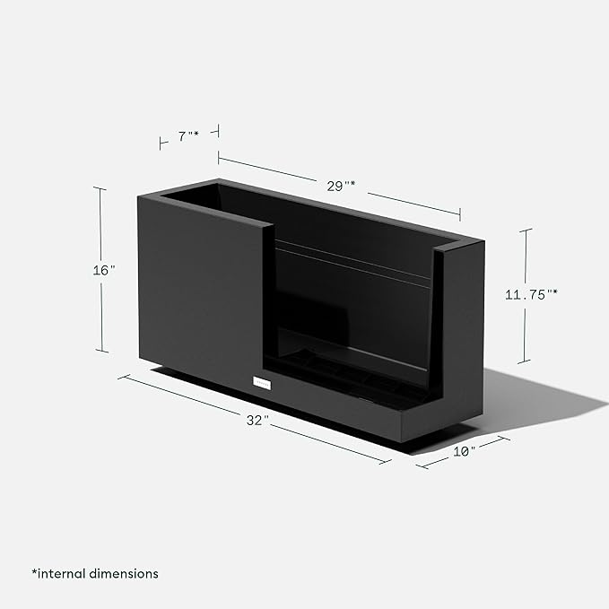 Veradek Block Series Long Box Planter - Large Rectangular Planter for Indoor or Outdoor Patio/Porch | Durable All-Weather Use with Drainage Holes | Modern Décor for Tall Plants, Flowers or Shrubs