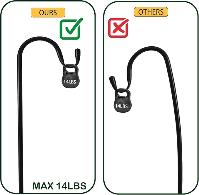 TIEBOLA Shepherd Hooks 2 Pack - 48 Inches High 1/2 Inch Thick Adjustable Rust Resistant Shepards Hooks with 5 Prong Base for Hanger Holder, Wedding Decor, Lanterns, Flower Basket, Bird Feeder.