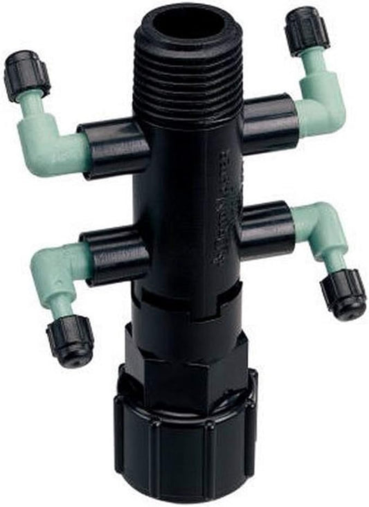Orbit Drip System Shrub Adapter 4-Port Water Manifold for 1/4" Micro Tube, 69060 5-Pack