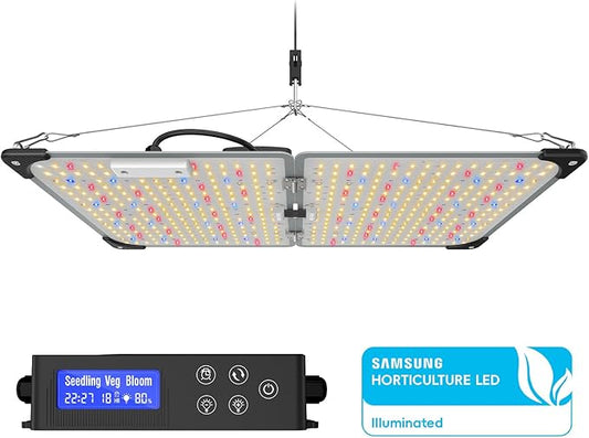 Grow Lights for Indoor Plants, 120W LED Grow Light Full Spectrum, with Samsung LM218B+ Diodes(512 Pcs),HD Digital, 3 Modes, 24H Timer, 10-100% Dimming for 3X3 / 4X4 ft Grow Tent