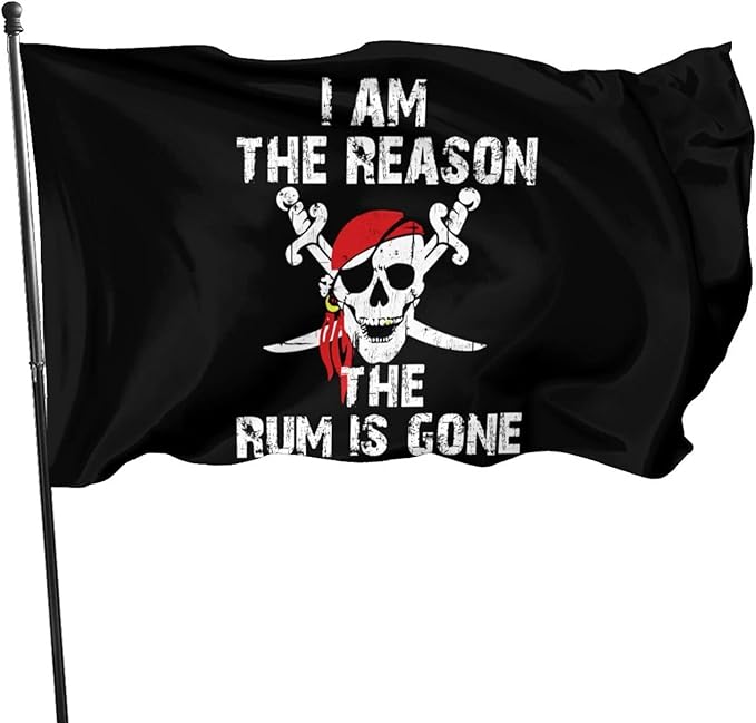 Pirate Flag Jolly Roger Flag 3x5 Ft Indoor/Outdoor Yard Garden Lawn Holiday Decoration Banner Sign