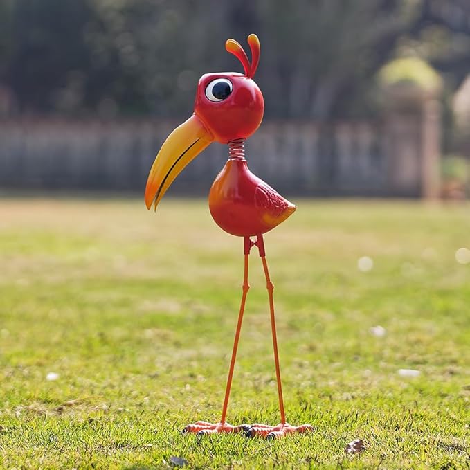 21.6" Cardinal Statue Metal Yard Decorations Outdoor & Indoor,Cardinal Garden Statues Sculptures Large Red Bird Ornaments,Yard Art Decor for Yard Porch Lawn,Metal Garden Decor for Outside