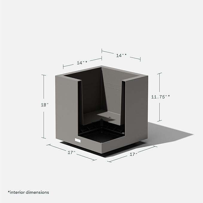 Veradek Block Series Cube Plastic Planter - Large Square Planter for Indoor or Outdoor Patio/Garden | Durable All-Weather Use with Drainage Holes | Modern Décor for Tall Plants, Trees, Flowers