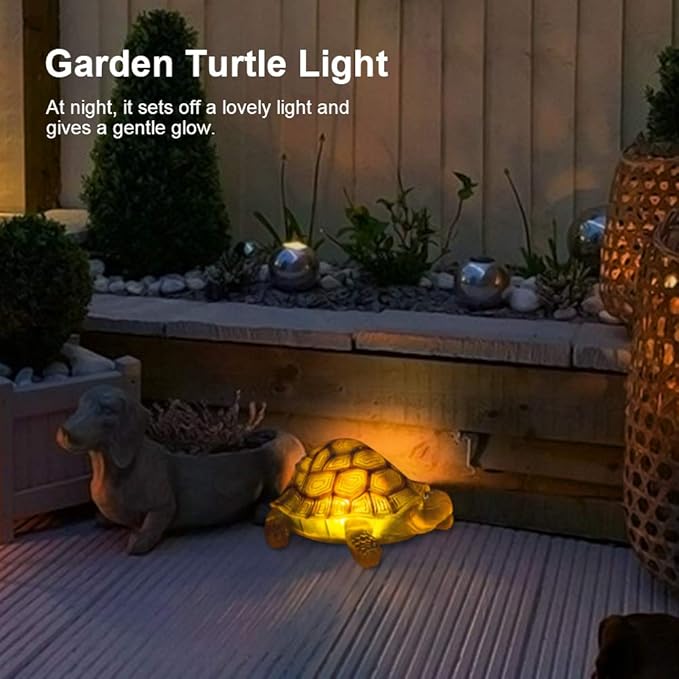 Solar Turtle Lights Deck Decorative Lighting Statue Lawn Patio Backyard Outdoor Garden Decoration Housewarming Gift