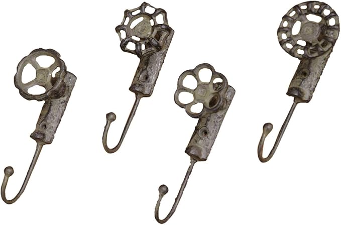 Your Hearts Delight Rustic Metal Garden Faucet Wall Hooks, 2 by 5-1/2-Inch