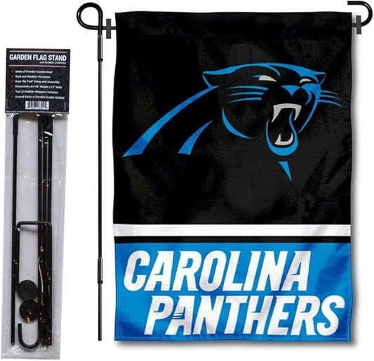 WinCraft Carolina Panthers Garden Flag with Stand Holder
