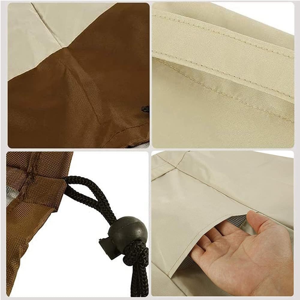 52 Inch Outdoor Prep Table Cover for Keter Unity XL Portable Outdoor Storage Cabinet Heavy Duty Waterproof BBQ Grill Prep Table Cover Patio Bar Cooking Cart, Beige