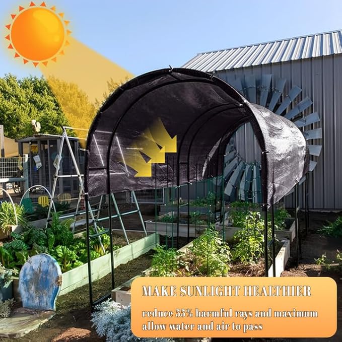 Cool Area 55% 10x20ft Sunblock Shade Cloth Cover Mesh UV Resistant Net for Garden Flower Plant Greenhouse, Black