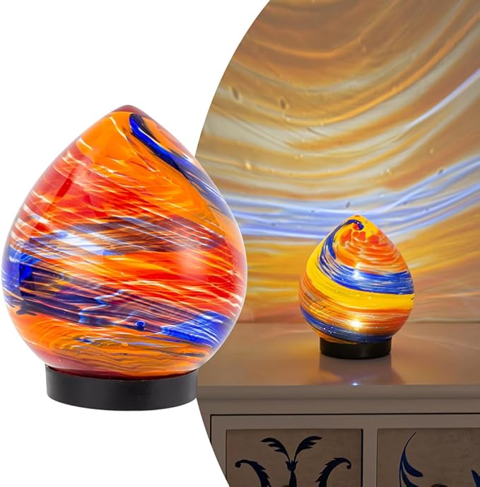 Outdoor Solar Lanterns, Colorful Glass Garden Lights, Decorative Outdoor Lantern Waterproof Solar Globe Lights for Lawn, Porch Decor-Orange