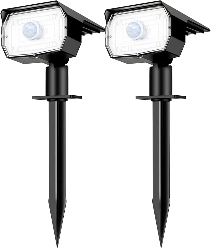 nipify Solar Spot Lights Outdoor Motion Sensor with 3 Modes, Solar Spotlights Outdoor Waterproof 2-in-1 Auto On/Off Solar Landscape Lighting for Outside Yard Wall Garden Pathway, Cool White, TBD-33