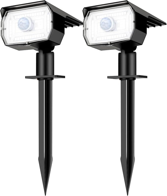 nipify Solar Spot Lights Outdoor Motion Sensor with 3 Modes, Solar Spotlights Outdoor Waterproof 2-in-1 Auto On/Off Solar Landscape Lighting for Outside Yard Wall Garden Pathway, Cool White, TBD-33