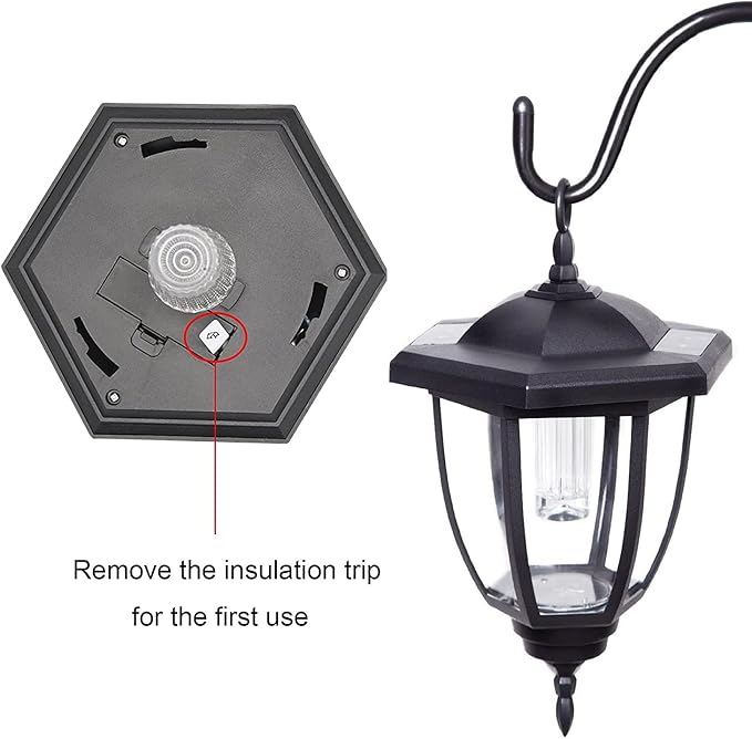 MAGGIFT 34 Inch Hanging Solar Lights, Decorative Garden Lanterns with 2 Shepherd Hooks, Solar Powered Coach Lights, Warm White LED Outdoor Lighting for Landscape, Yard, Pathway and Patio, 2 Pack