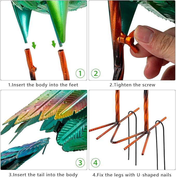 DREAMSOUL Garden Statues for Outside Metal Peacock Statue Peacock Garden Decor for Yard Art Decoration