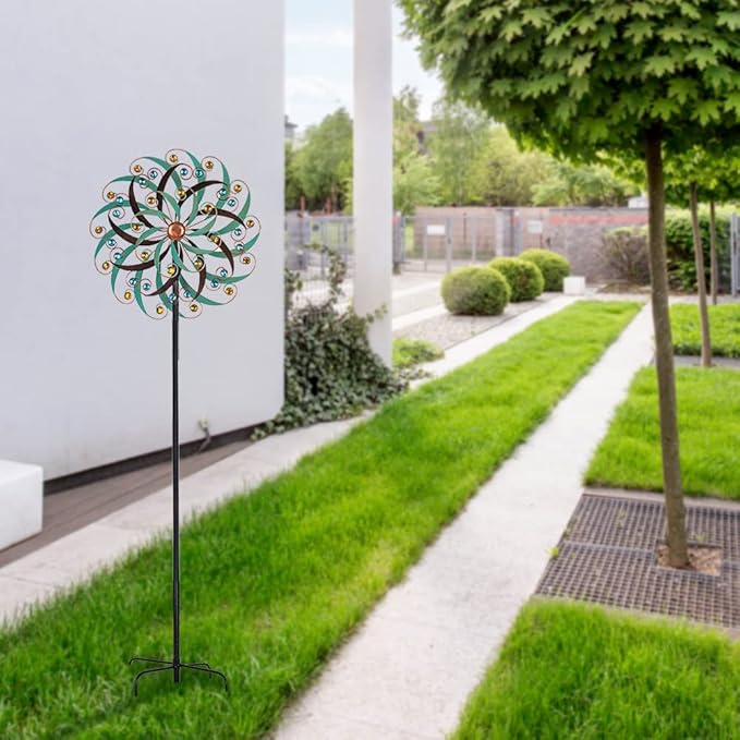 VEWOGARDEN 20" Dia Large Wind Spinner, Outdoor Metal Windmill Spinner - Yard Art Spinner Wind Catchers Sculpture for Patio, Lawn & Garden Decor