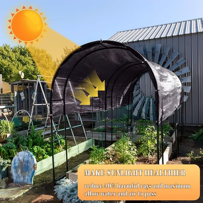 Cool Area 40% 6.5x20ft Sunblock Shade Cloth Cover Mesh UV Resistant Net for Garden Flower Plant Greenhouse, Black