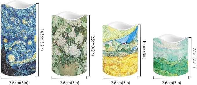 Ystardream Art Work Candles Plastic Moving Flickering LED Candles with Remote Color Changing & Timer,4 Packs Won't Melt Candle for Room Decor Accessories for Christmas Halloween
