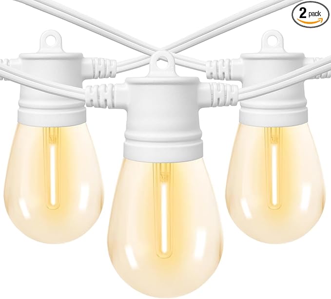 SUNTHIN White Outdoor String Lights, 96FT White Patio Lights with 32 Shatterproof LED Bulbs for Garden, Backyard, Porch, Cafe, Deck, Wedding, Party, Gathering