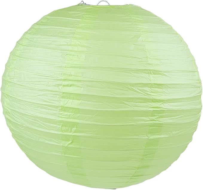 WYZworks - Round Paper Lanterns 10 Pack (Light Apple Green, 8") - Hanging Paper Lanterns Lamp for Wedding, Birthday, Party and Home Decorations with 8", 10", 12", 16" Option