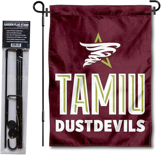 College Flags & Banners Co. Texas A&M International Dustdevils Garden Flag with Pole Stand Holder