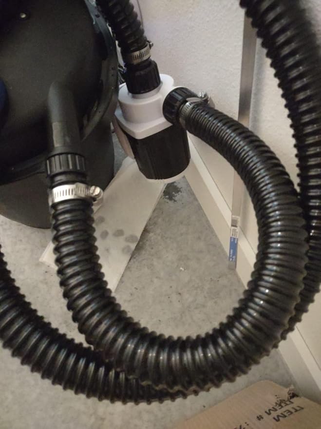 Pond Hose ID 1-1/2” × 50ft Black Corrugated Flexible Reinforced PVC Hose Vinyl Tubing for Pond Pump Fountain Garden Waterfall, Non-toxic & Kinkproof, with 2 clamps