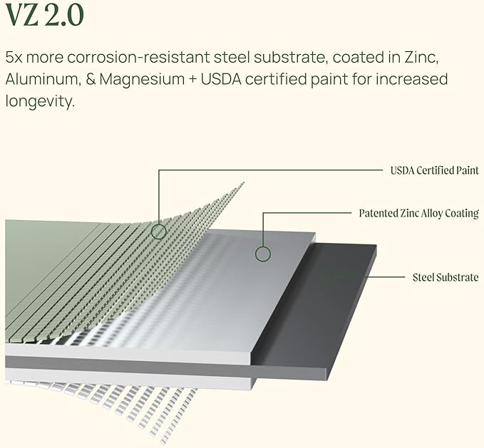 Vego garden Raised Garden Bed Kit, 11" Tall 10 in 1 Modular Raised Garden Beds Kit, Metal Planter Box for Vegetables, Flowers, Herbs, Pearl White