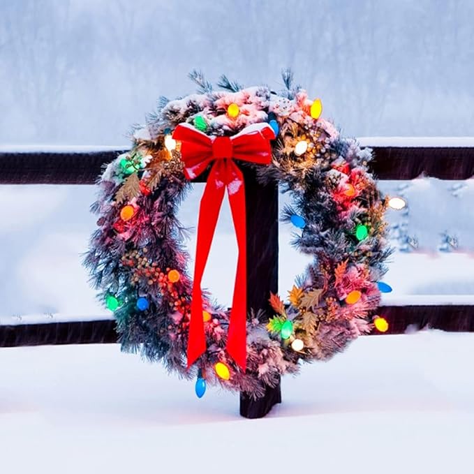 25FT C9 Christmas Lights Multi-Color String Lights with 26 Incandescent Christmas Lights, Outdoor String Light for Patio Christmas Tree Decor, 7 Watt Ceramic C9 Lights C9/E17 Base