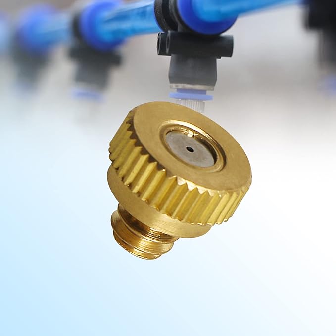 Aopin G 3/16 Brass Misting Nozzles 0.5mm / 0.02" Orifice Atomizing Mister Sprayer Nozzle Suitable For Outdoor Cooling,Garden Irrigation,Fountain, Crop Nutrient Injection, Greenhouse 16 Pcs