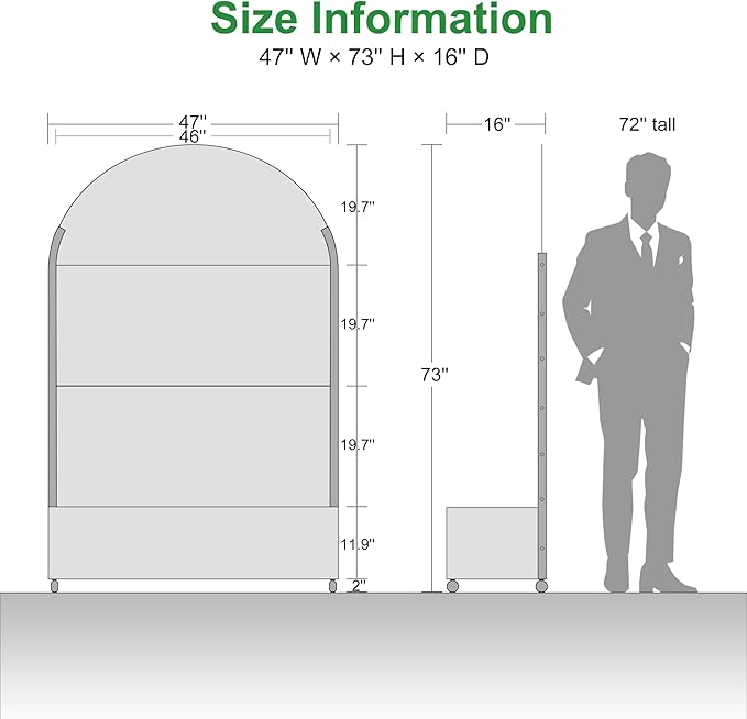 Casaphoria Metal Raised Garden Bed with Trellis and Wheels, 72"x35"x16" Arched Planter Box for Climbing Plants, Vegetables & Vines, Features Drainage Holes and Privacy Screen (Black-Louvered)