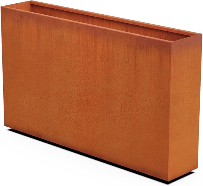 Corten Steel Planter Rectangle Outdoor Metal Garden Box Heavy Duty | Made in USA | Fully Assembled