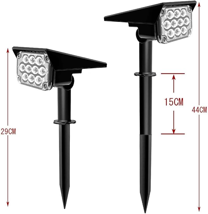 T-SUNUS 20 LED Solar Spotlights, IP65 Waterproof 2-in-1 Outdoor Solar Landscape Light for Yard Garden Driveway Porch Walkway Pool Patio 2 Pack Cold White