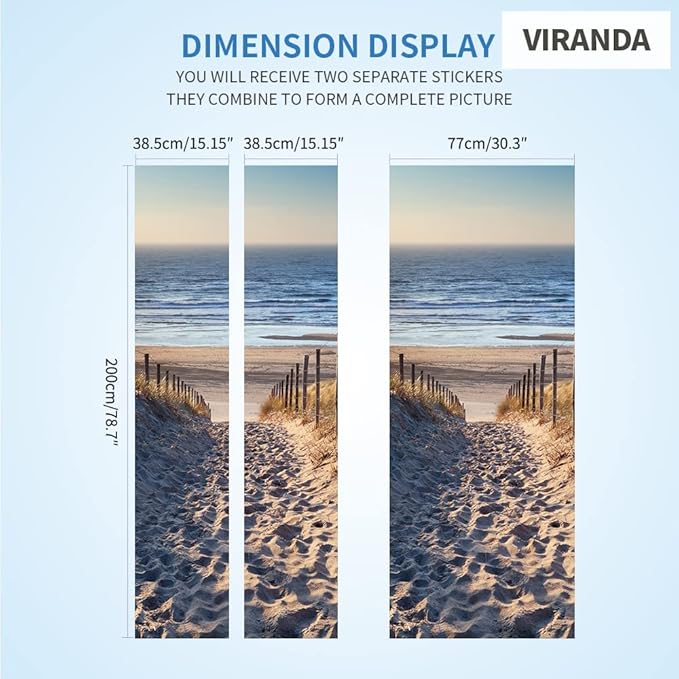 3D Door Stickers Murals - Landscape - Door Wallpaper Self-Adhesive - Removable PVC Waterproof - Matt Finish - 35.4" x 78.7"