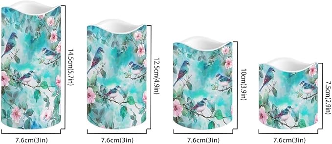 Ystardream Light Candles 4 Pack Battery Operated Color Changing Timer Remote Control Fake Pillar Tealights Beach Wedding Home Indoor Decor Modern Hummingbirds