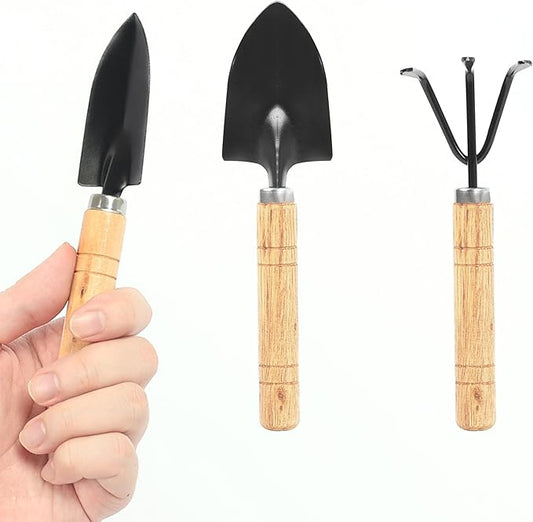 Gardening Tool Set:3 Small Garden Tool, Garden Spade Hand Shovel,Shovel, Trowel and rake. Garden Spade Hand Shovel, Weeding, and Transplantation